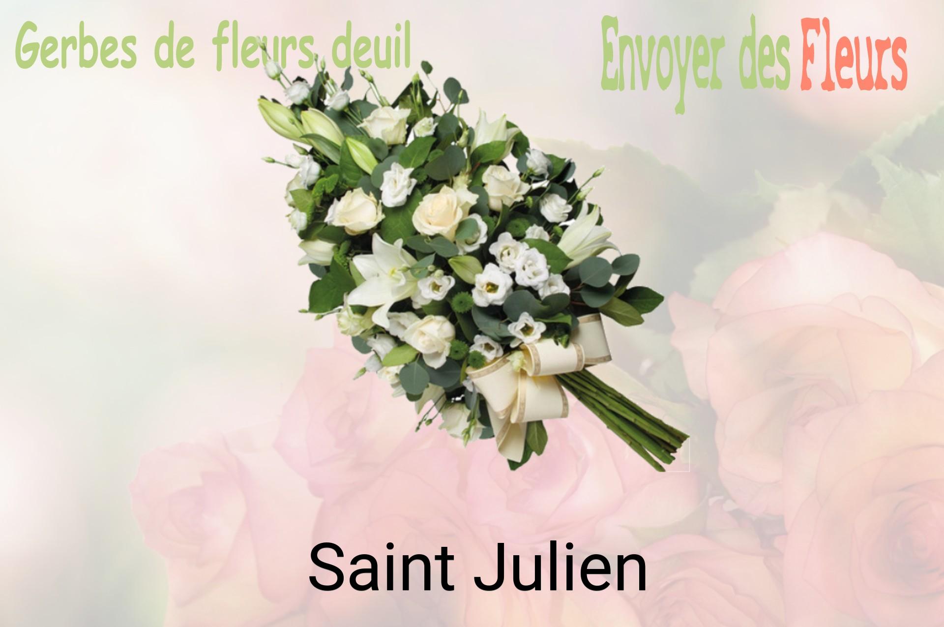 Gerbe de fleurs de deuil livrée à Saint-Julien